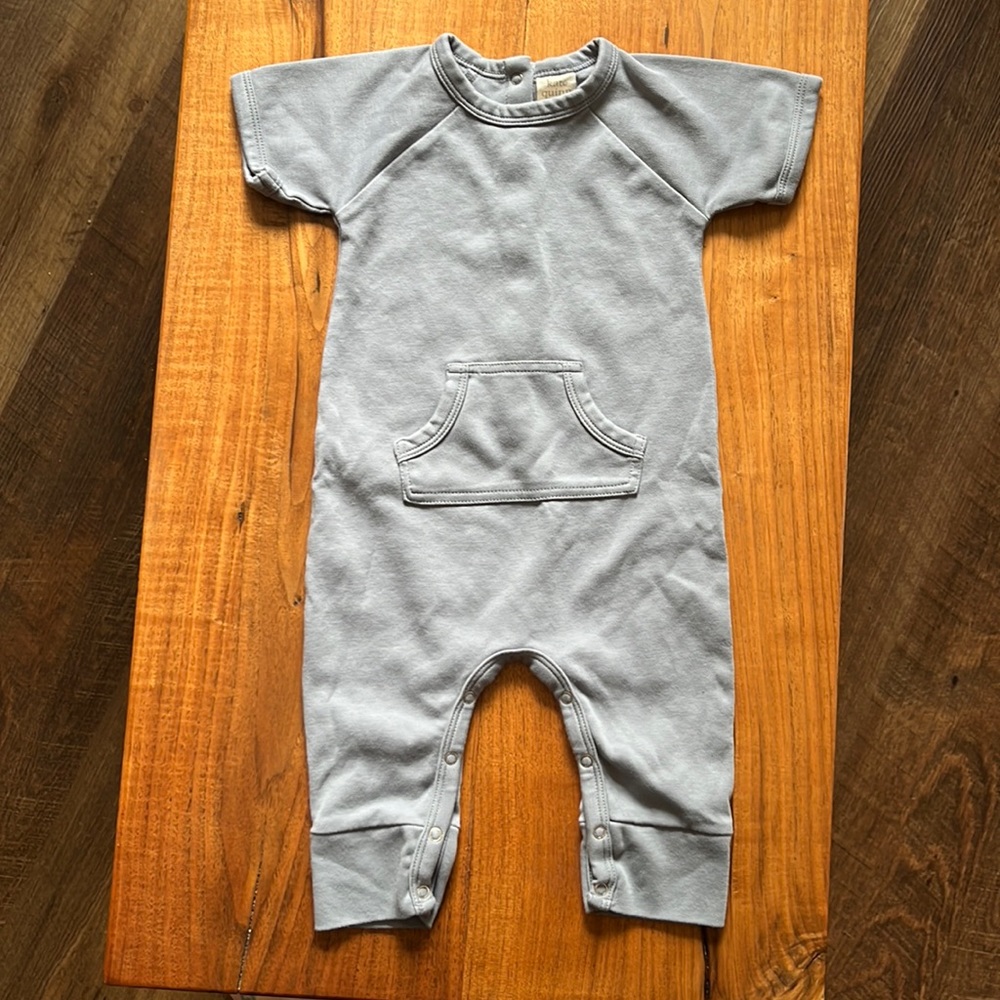 Kate Quinn short sleeved pants onesie with front pocket